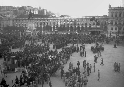 Victory Celebrations in Praca do Comercio, Lisbon by Unbekannt Unbekannt